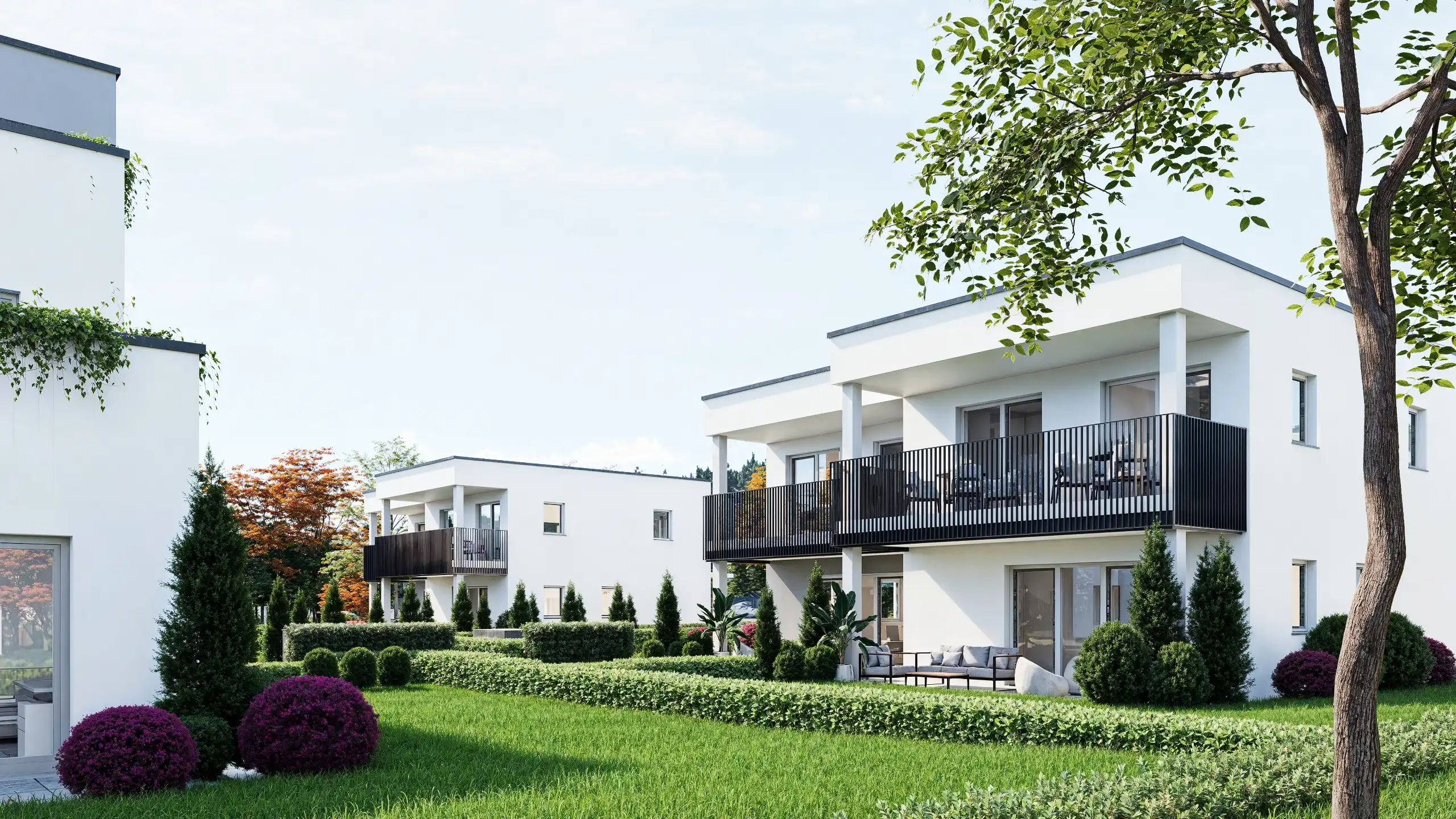 seitliche Ansicht Doppelhäuser Ullreichstraße